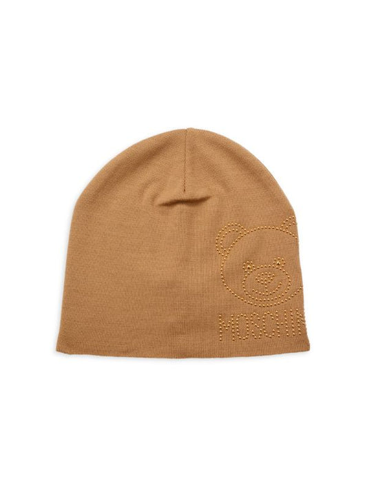 Moschino Cold Weather Wool Beanie Tan/Gold