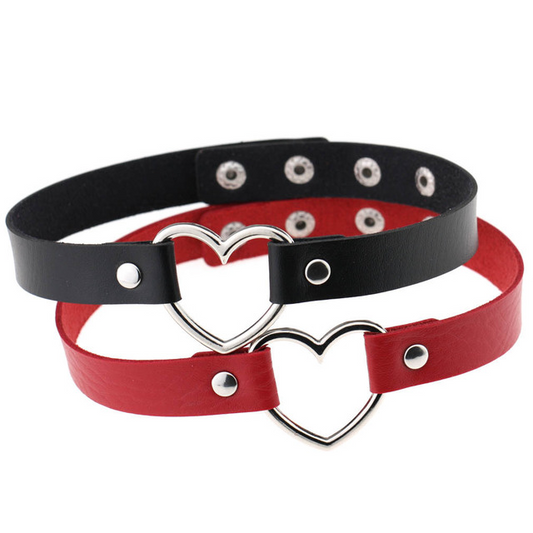 Punk Love Heart-Shaped Collar Neckband Clavicle Chain