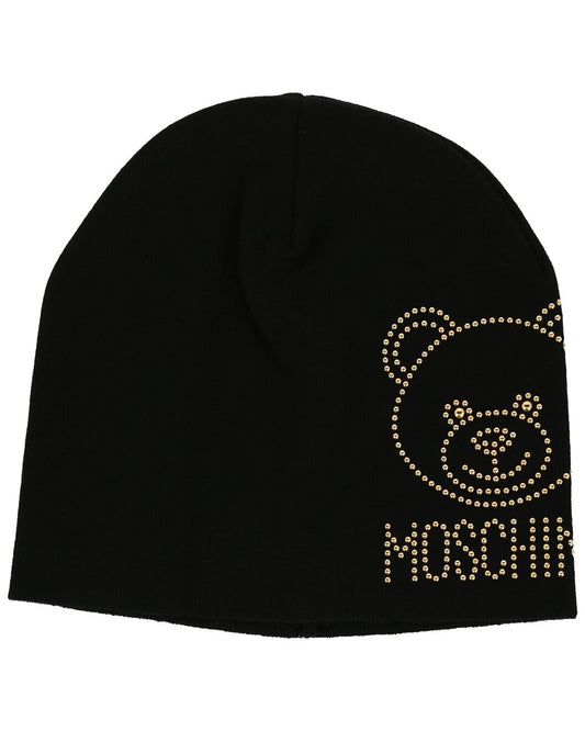 Moschino Wool Studded Beanie Black/Gold