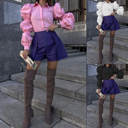 Fashion Loose-fitting Long Sleeves Lapel Shirt