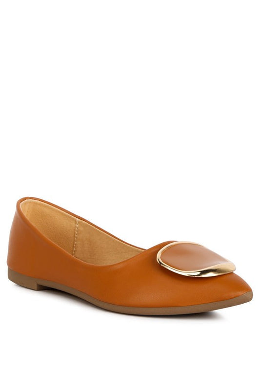 Karder Brooch Detail Ballet Flats