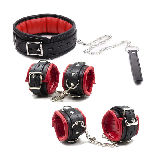 Soft Sponge Sex Handcuffs Ankle Cuffs Bondage With Chain Collar Restraints Sex Toys for Couple Adult Games Bdsm Bondage Set