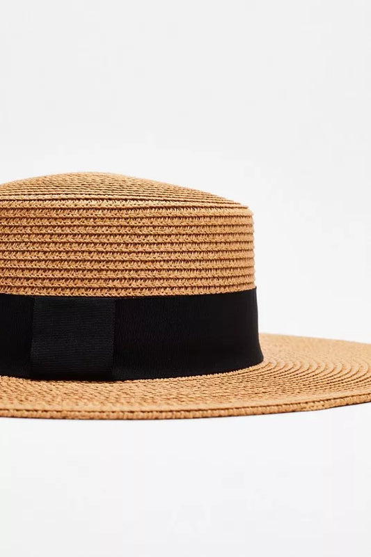 Luxury Straw Wide Brim Boater Hat