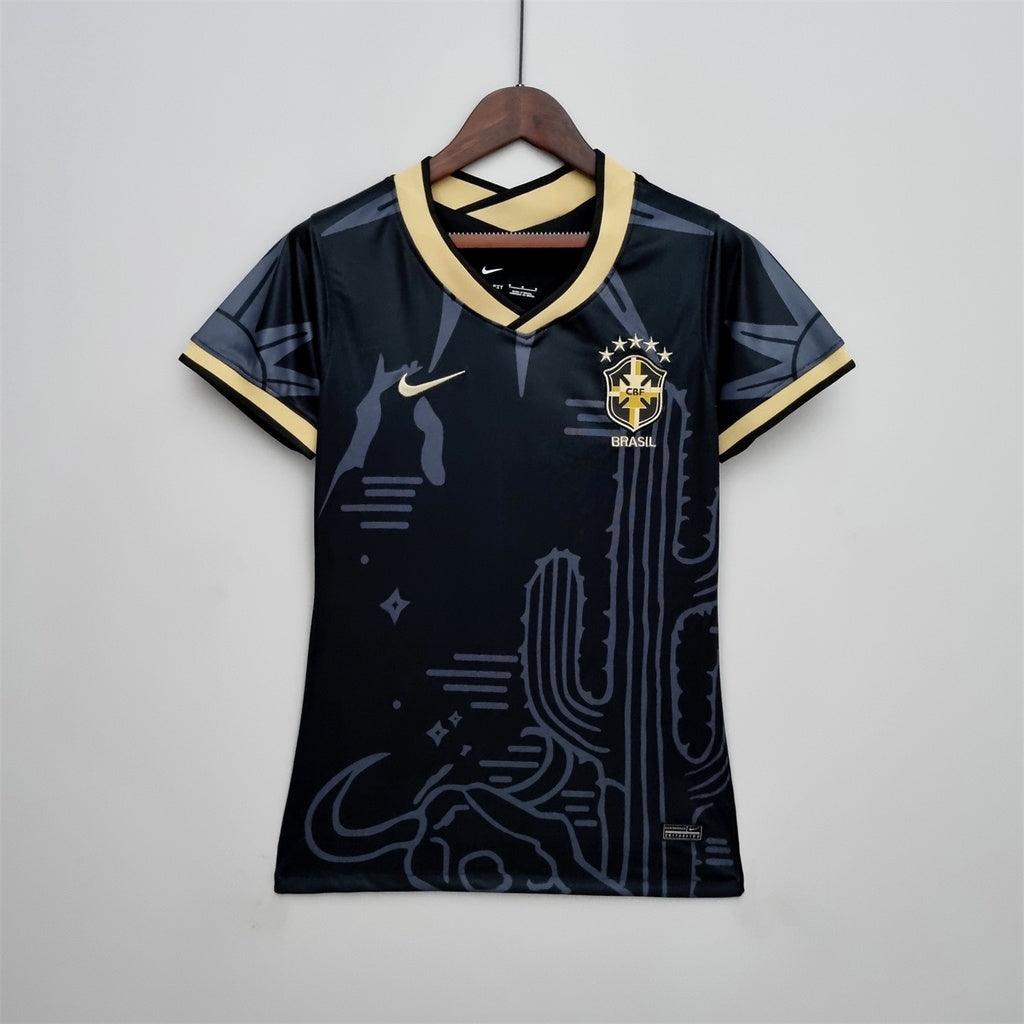 Women Brazilian Soccer Tshirt - Camisa Brasil Feminina 22/23 Edição Especial Preta