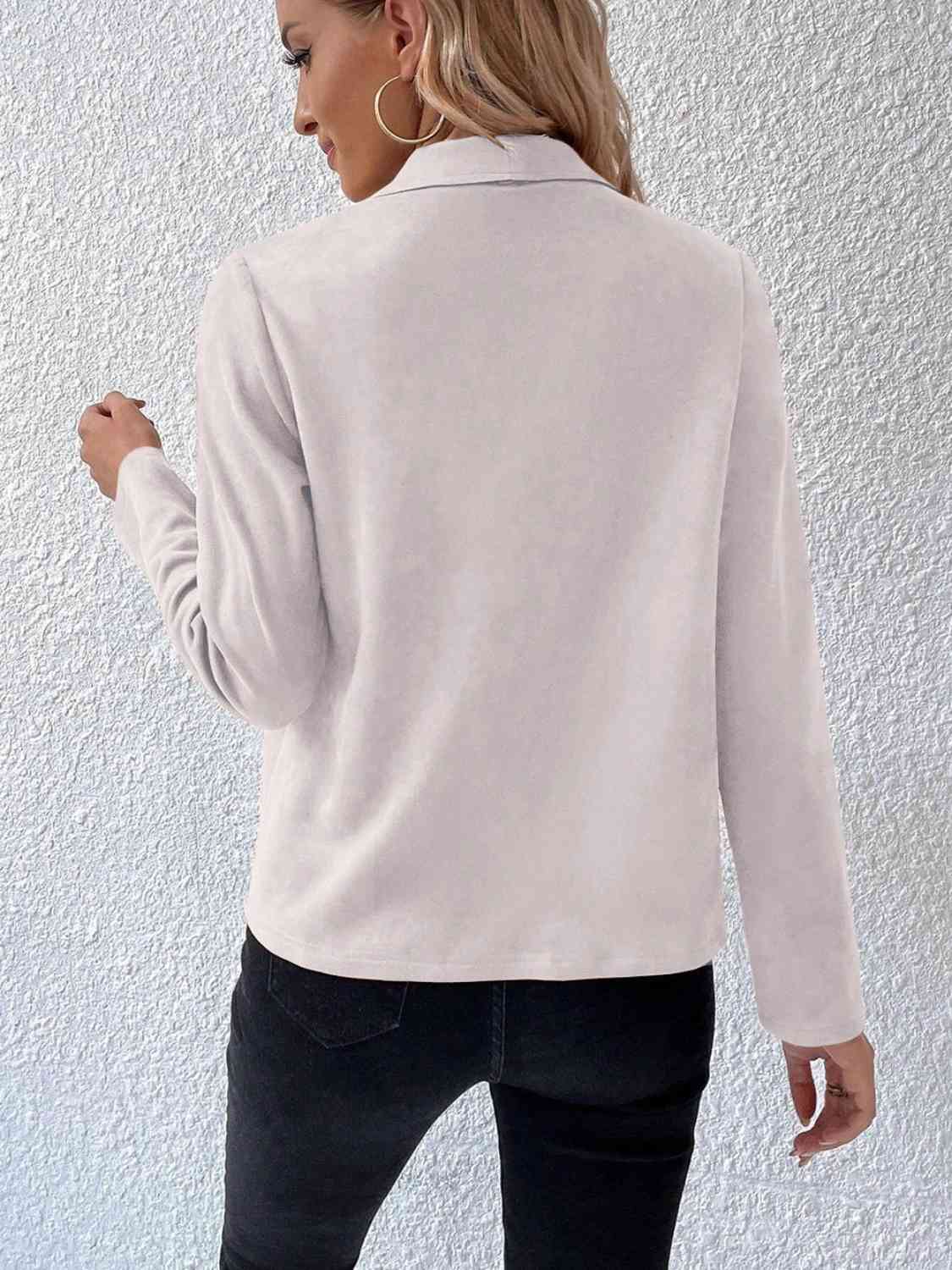 Collared Neck Long Sleeve Jacket